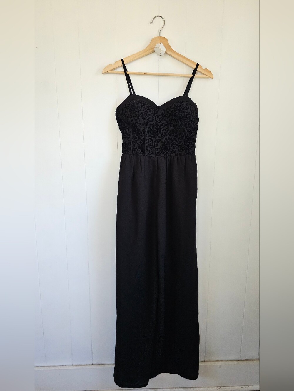 BAND OF GYPSIES Black Velvet Bodice Jumpsuit